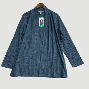 Marc New york Andrew Marc Women's XL Blue Open Front Cardigan Sweater JCK119